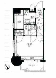 エステートモア・平尾駅前通り【9F号室】の間取り