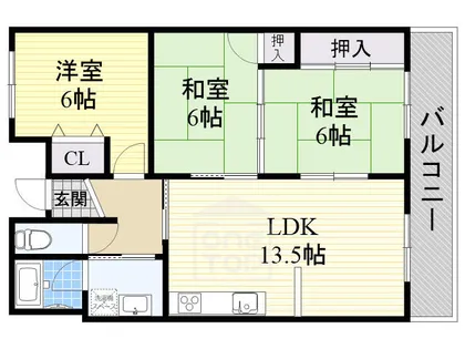 フロレセール茨木【5階】の間取り