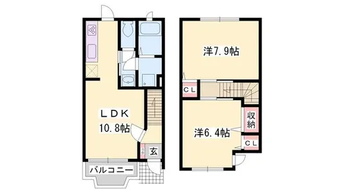 セレニティ薬師B【102号室】の間取り