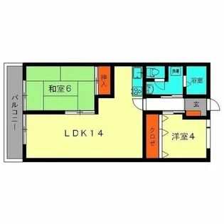 第3大西ビル【909号室】の間取り