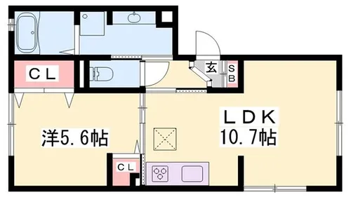ラフィーネ亀山【1階】の間取り