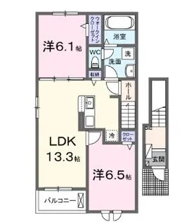 メゾンドグレースEAST2【201号室】の間取り