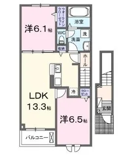 メゾンドグレースEAST2【202号室】の間取り