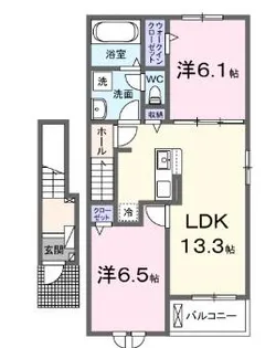 メゾンドグレースEAST2【204号室】の間取り