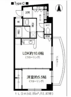 コーシン四ツ橋【5階】の間取り