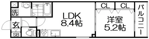 フォレストクリエオーレ城垣町壱番館【3階】の間取り