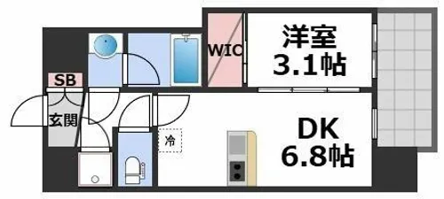 コンフォリア・リヴ大阪本町【13階】の間取り