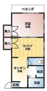 長田コーポ【311号室】の間取り