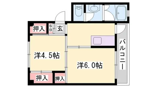 ビレッジハウス太子【1-102号室】の間取り