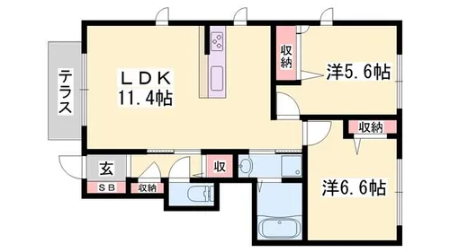 カーサトレス A棟【101号室】の間取り