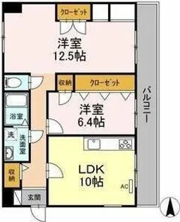 ラフィネ高峯【6階】の間取り