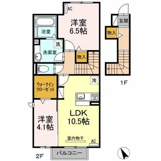 リヴィエールⅡ【2階】の間取り