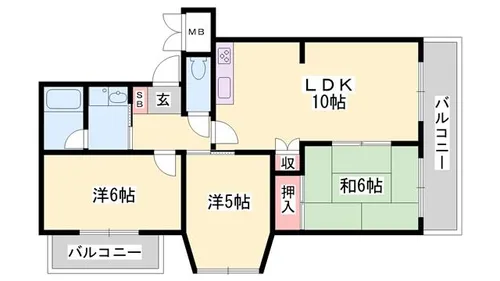 サニーハイツ嵐山【202号室】の間取り