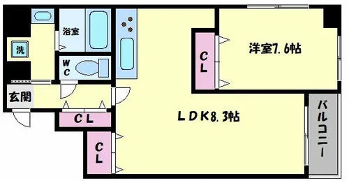 デューク21【8階】の間取り