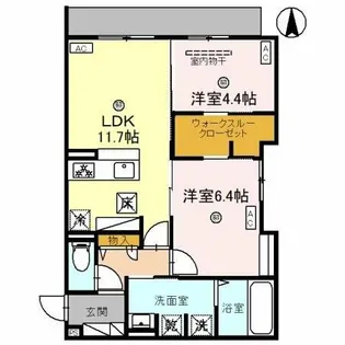 竹宏セレニティ晴明通【3階】の間取り