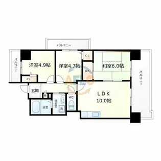 メゾンドーム三軒家【7階】の間取り