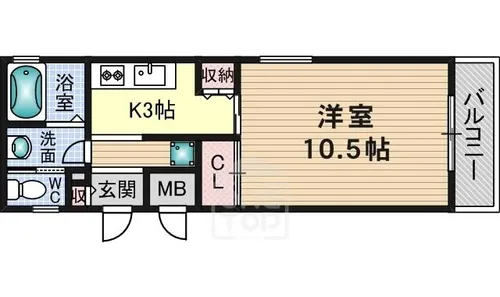 アンソレイユ茨木中津町【2階】の間取り