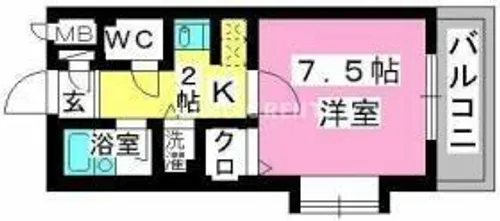 プレデュパルク壱番館【6階】の間取り