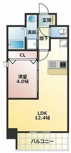 1LDKの間取り画像