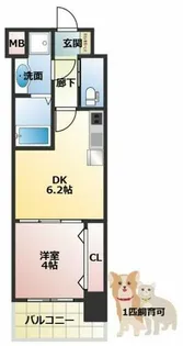 Alivis北梅田【4階】の間取り
