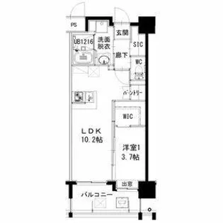 ヒルクレスト片野グランデⅠ【10階】の間取り