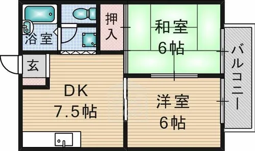 ハイツ天野【1階】の間取り
