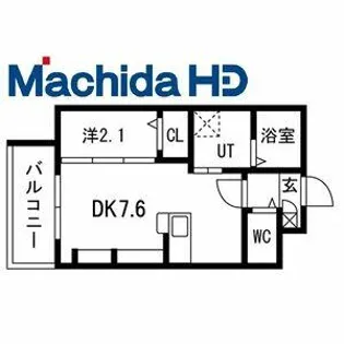九間町シーエム・サンク【1FE号室】の間取り