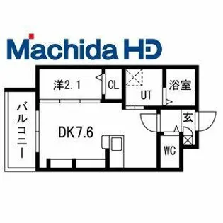 九間町シーエム・サンク【2FE号室】の間取り