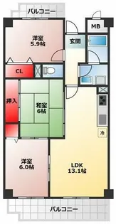 ハイアットプレイス【1階】の間取り