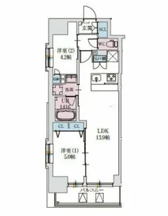 スプランディッド上本町WESTⅡ【901号室】の間取り