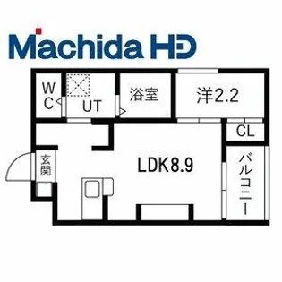 若松町エヌエム・キャトフ・ヴァン・ディズヌフ【1FC号室】の間取り