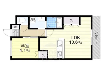 エトワール新在家【4階】の間取り