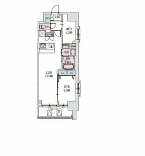 スプランディッド上本町WESTⅡ【1506号室】の間取り