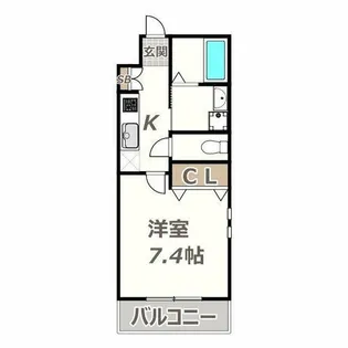 プルミエール北田辺【102号室】の間取り