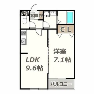 アート阪南町【102号室】の間取り