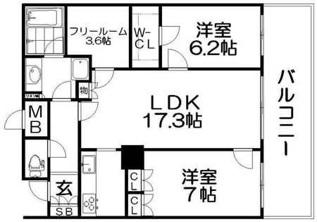 ザ 香里園タワー【707号室】の間取り