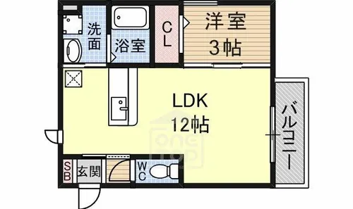アベニール千里【1階】の間取り