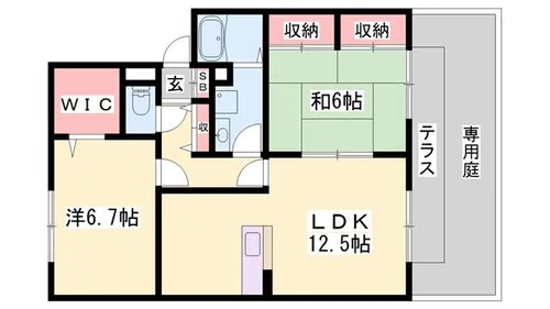 コンフォート春日【102号室】の間取り