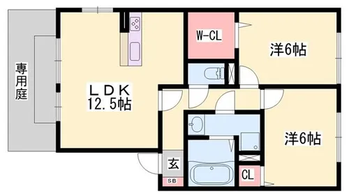 パインハイツ A棟【202号室】の間取り