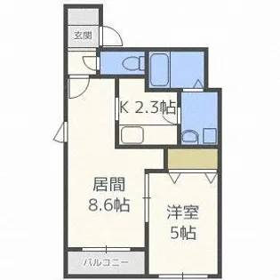 ミルソンズ【401号室】の間取り