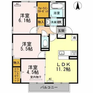 アンヌプリ【2階】の間取り