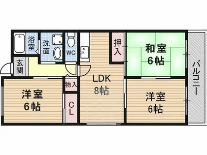 清栄ハイツ【3階】の間取り