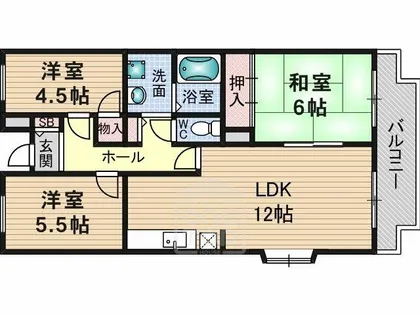 シェリール南茨木【2階】の間取り