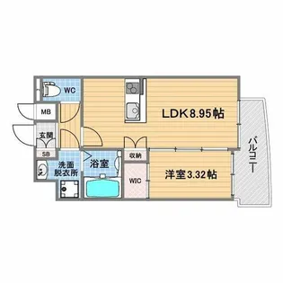 セレニテ甲子園プリエ【5階】の間取り