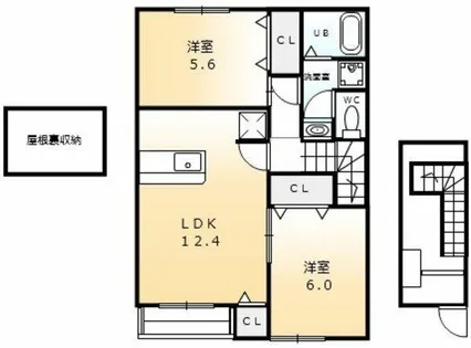 ボーシャルダンB【202号室】の間取り