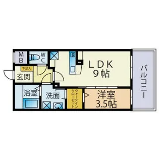 ファーメリー那の川【9階】の間取り