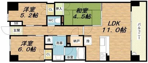 大阪ベイレジデンス【8階】の間取り