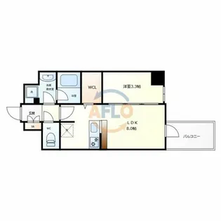 コンフォリア・リヴ桜川ソルテラス【6階】の間取り