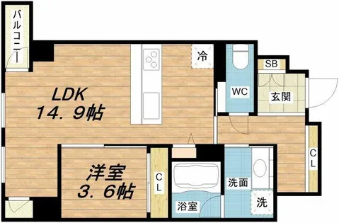 THE WEAVE MINAMI SEMBA【5階】の間取り