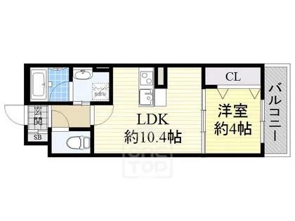 リーベ岸部【1階】の間取り